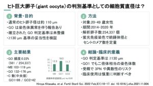 ヒト巨大卵子（giant oocyte）の判別基準としての細胞質直径は？（Fertil Steril Sci. 2022）